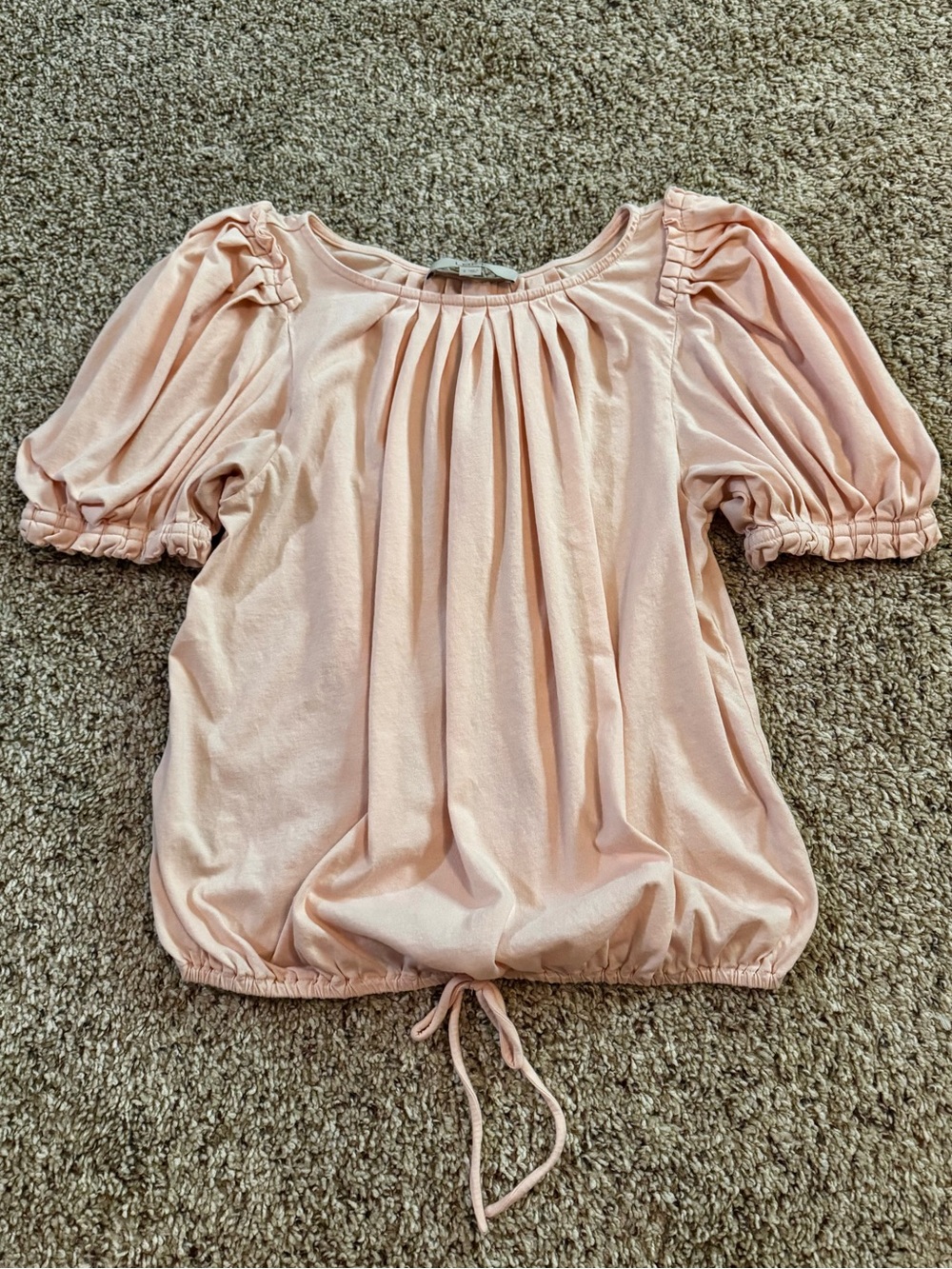 LOFT Soft Blush Pink Gathered Peasant Blouse size Small